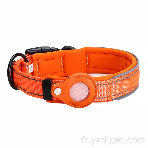 Collier en nylon réfléchissant Airtag pour chien